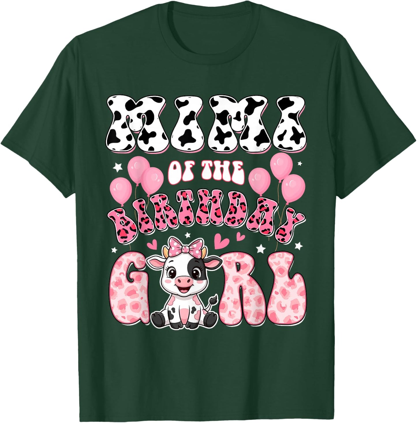 Mimi of The Birthday Girl Cow Farm Family 1St Birthday T-Shirt - T-Shirt | Forest