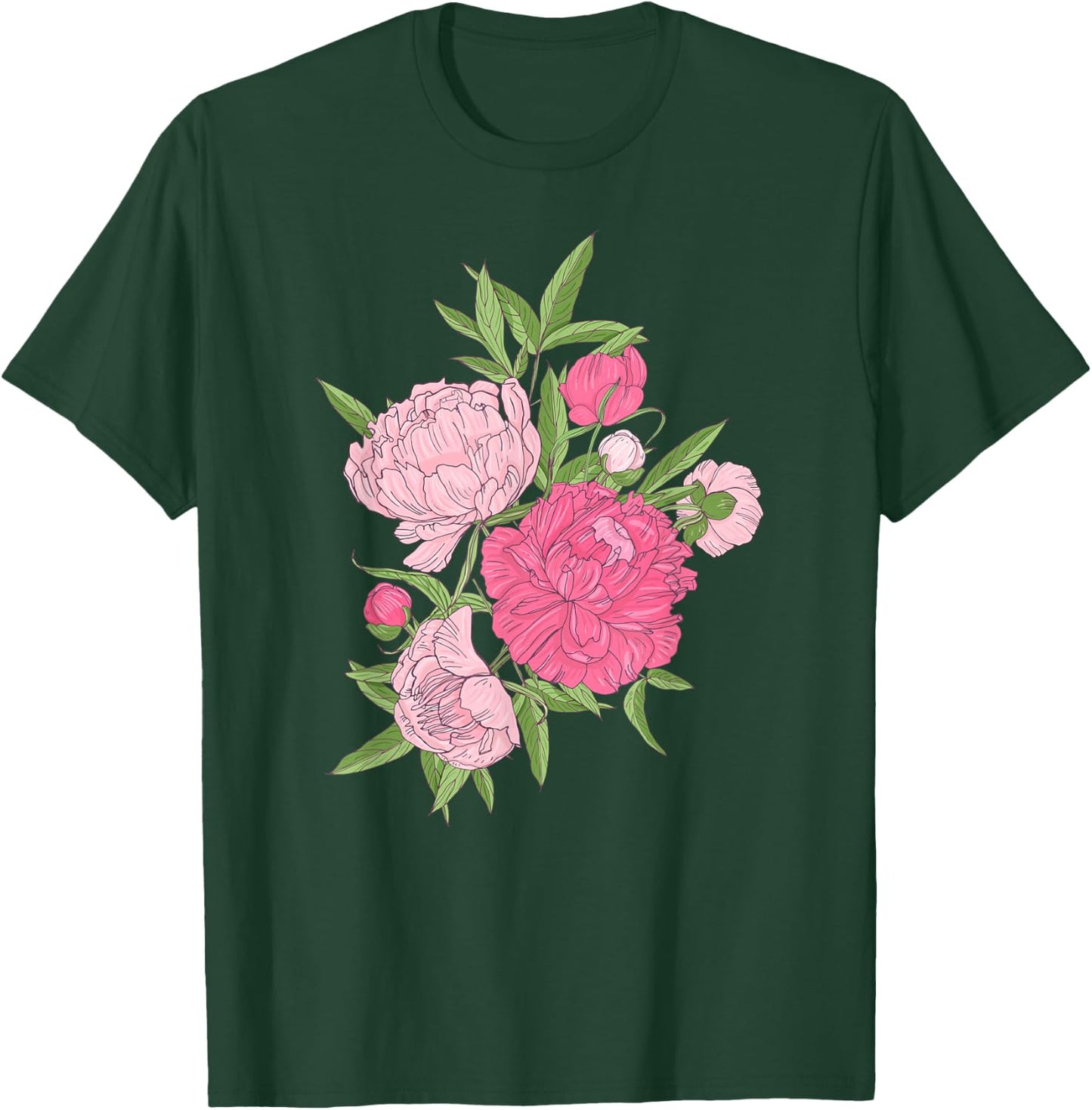 Peony Flower Peony Grower Peony Whisperer Peonies T-Shirt - T-Shirt | Forest