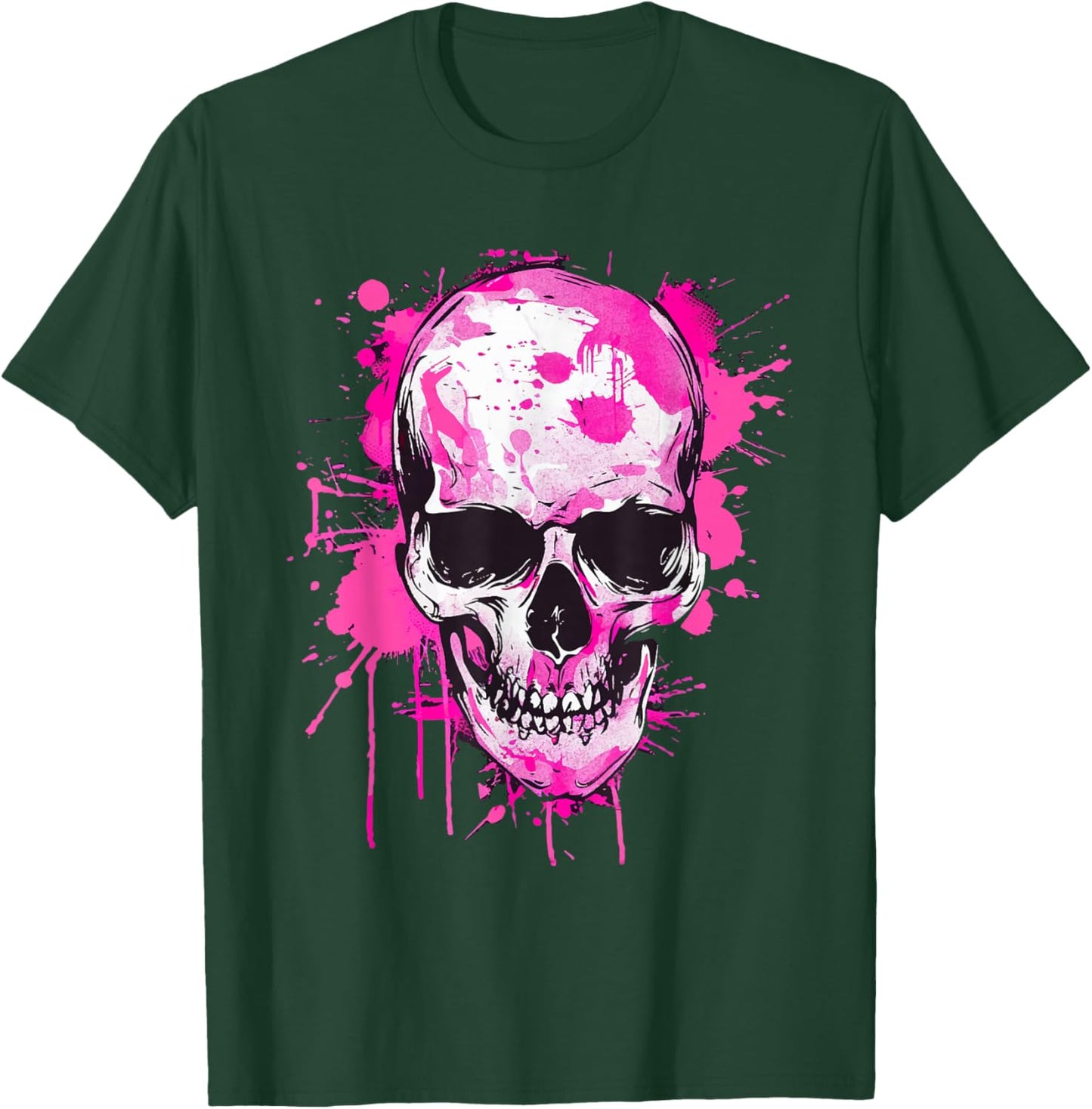 Skeleton Skull Biker Rocker Skull Punk Rock , black T-Shirt - T-Shirt | Forest
