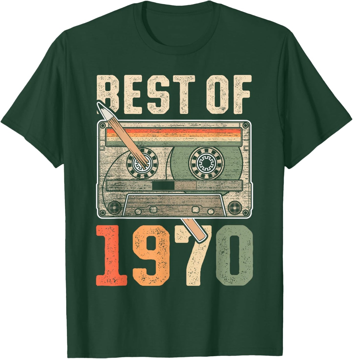 Best of 1970 Old Cassette 56th Birthday Retro T-Shirt - T-Shirt | Forest
