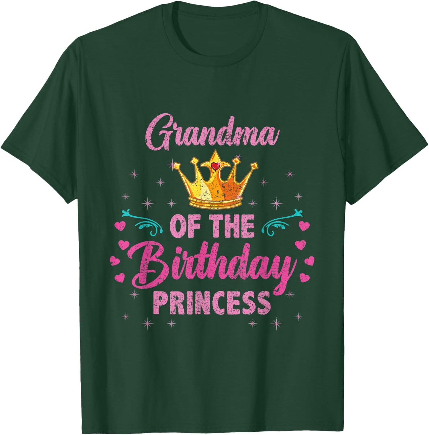Grandma Of The Birthday Princess Vintage T-Shirt - T-Shirt | Forest