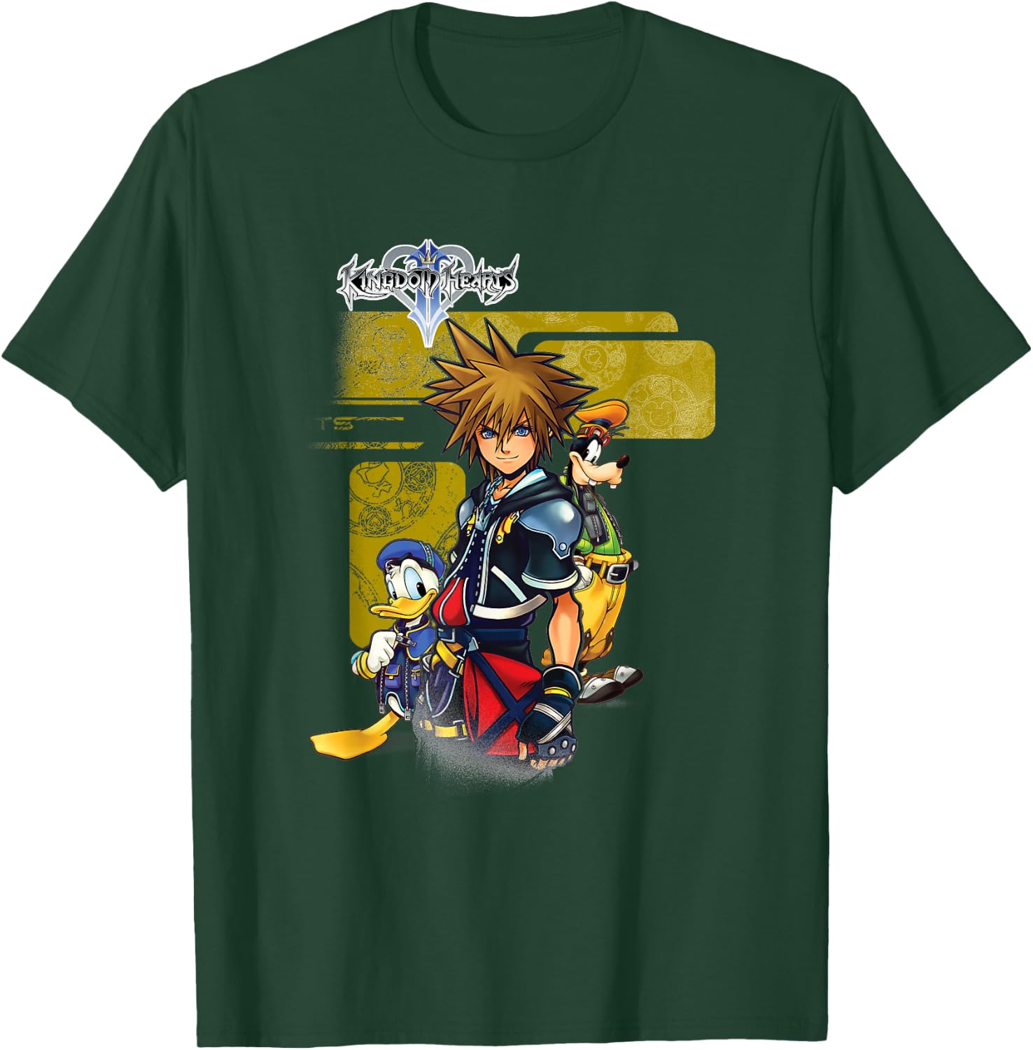 Disney Kingdom Hearts Kingdom Warriors Tiles Chest Portrait T-Shirt - T-Shirt | Forest