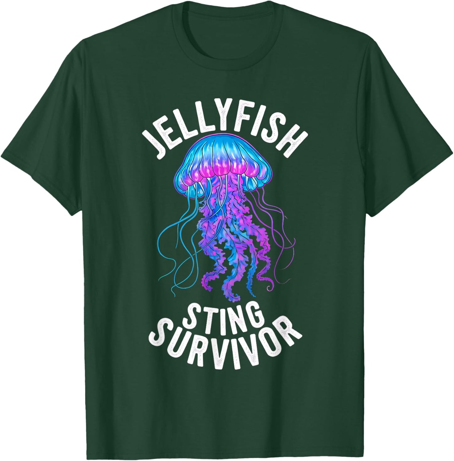 Sarcastic Jellyfish Sting Survivor Aquarist Ocean Survivor T-Shirt - T-Shirt | Forest