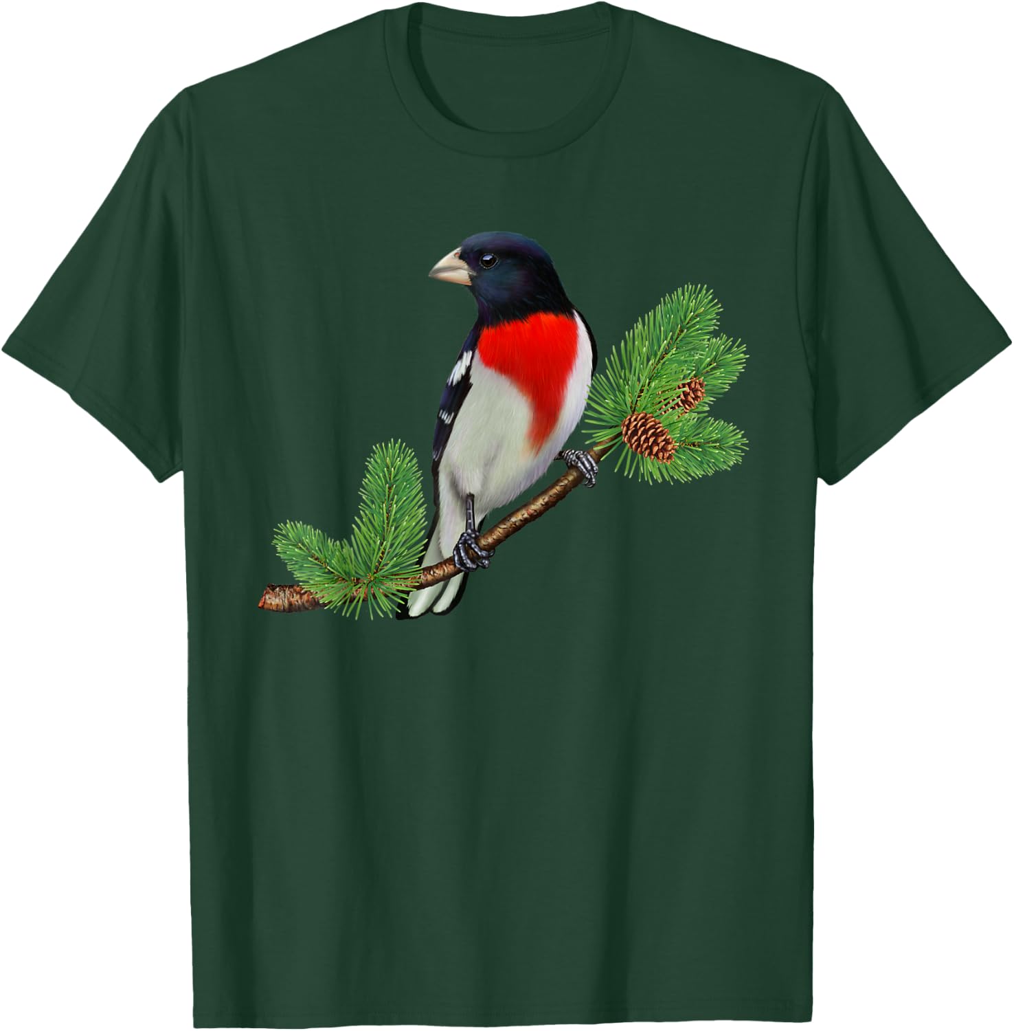 Rose Breasted Grosbeak Shirt Ornithology Bird T-Shirt - T-Shirt | Forest