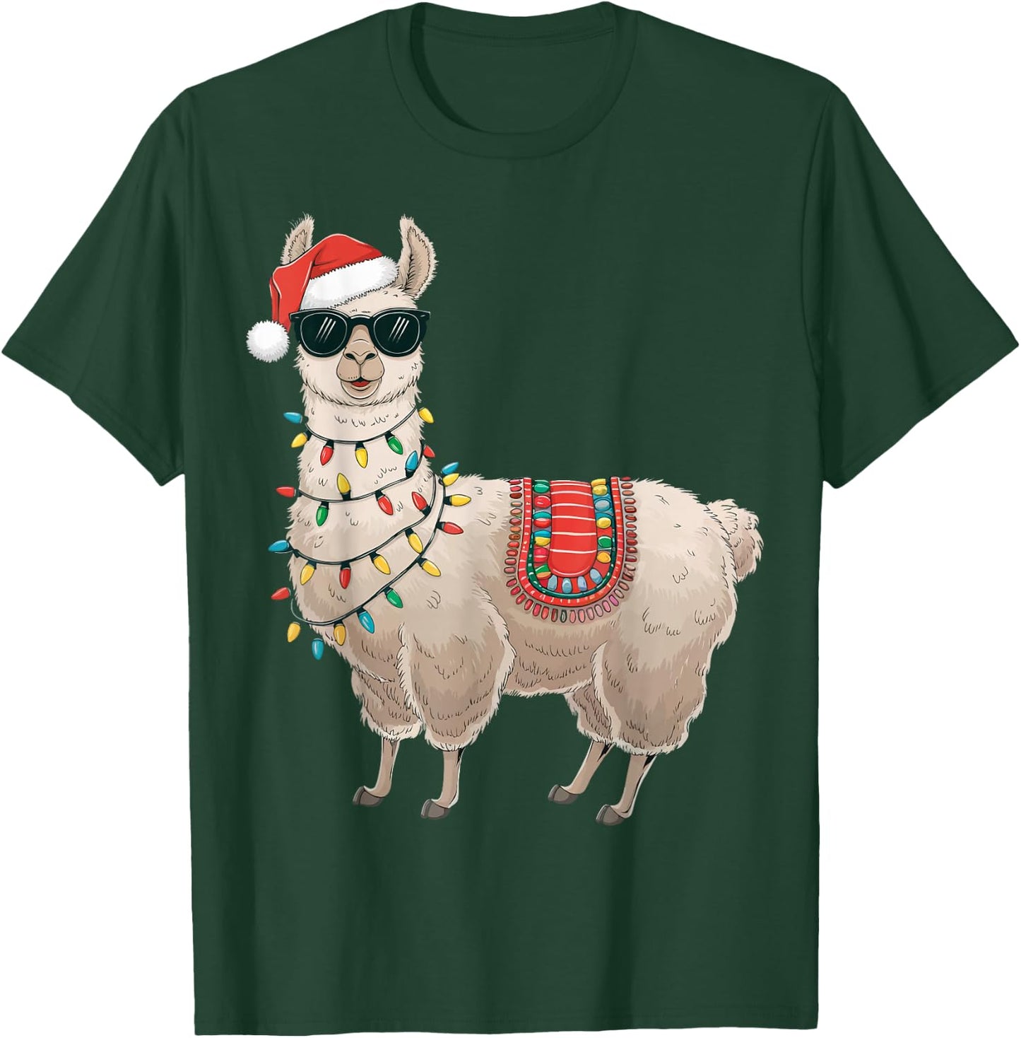 Alpaca Christmas Llama T-Shirt - T-Shirt | Forest