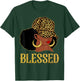 Blessed Black Women With Leopard Hat Christian Matching T-Shirt - T-Shirt | Forest