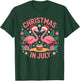 Christmas in July Men Women Flamingo Beach Summer Xmas T-Shirt - T-Shirt | Forest