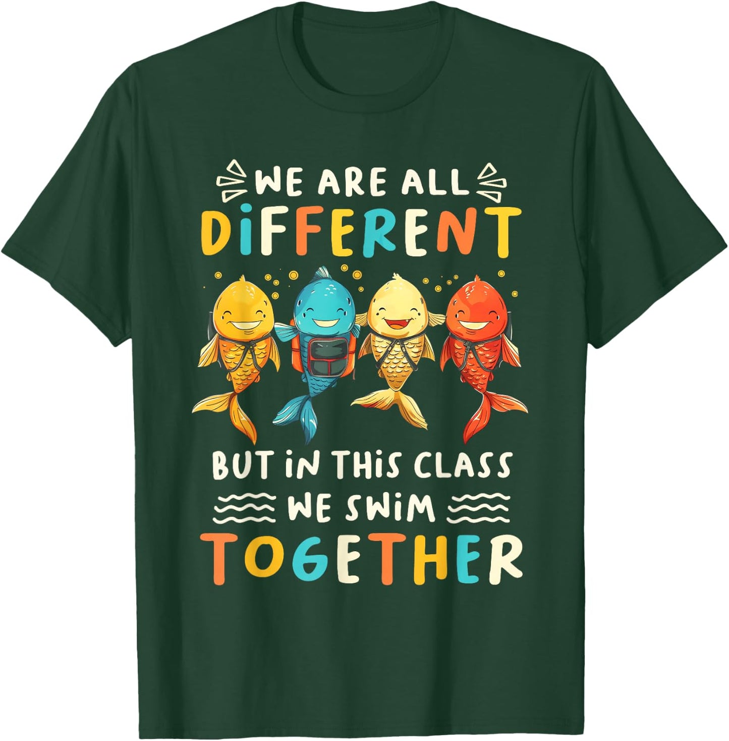 Special Education Sped Teacher Student We Swim Together Kids T-Shirt - T-Shirt | Forest