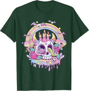 Pastel Goth Cute Creepy Satanic Skull Kawaii Occult Menhera T-Shirt - T-Shirt | Forest