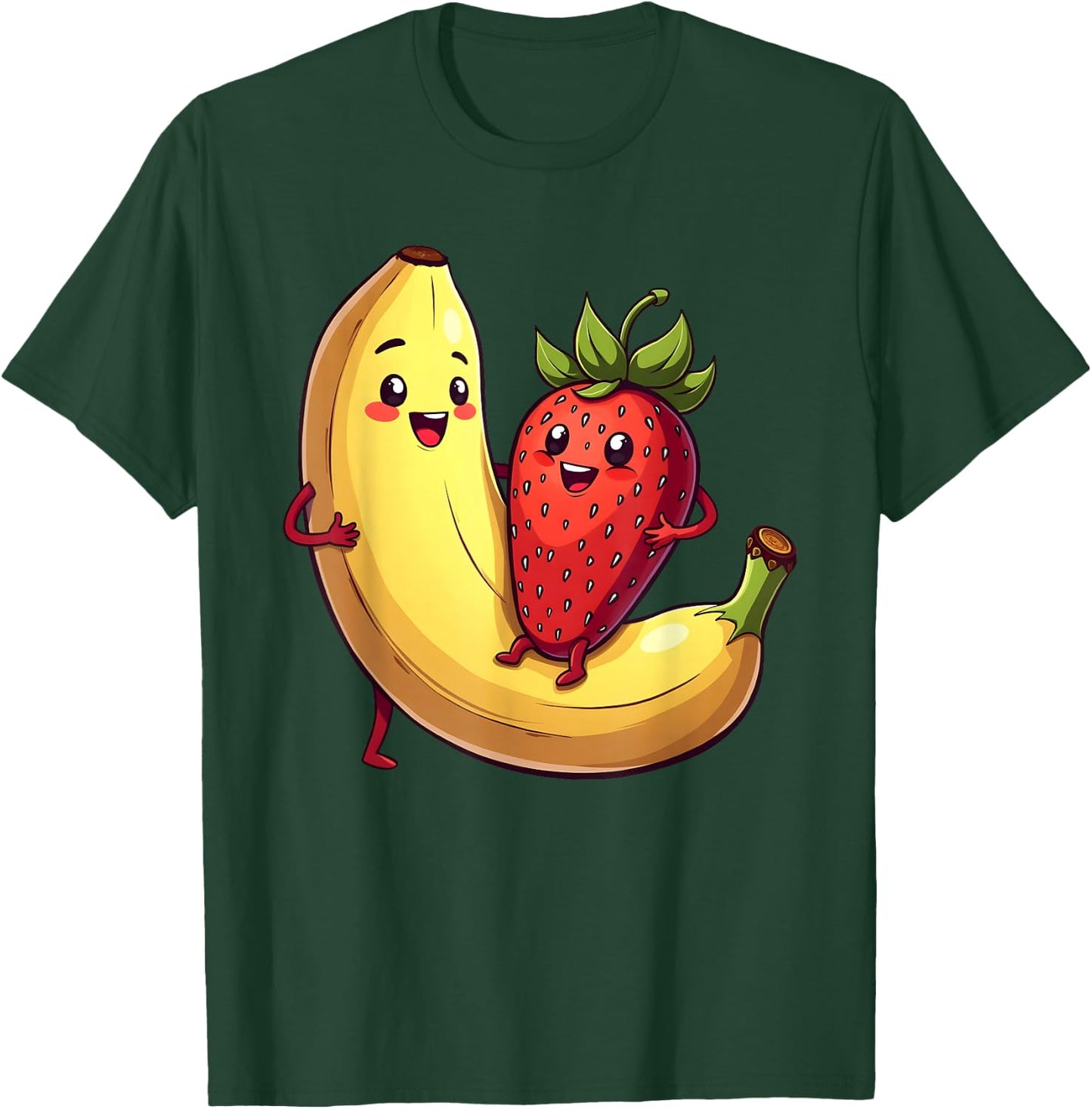 Erdbeere Banane Outfit Früchte Obst Kawaii Frucht Comic T-Shirt - T-Shirt | Forest