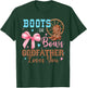 Boots or Bows Gender Reveal Decorations Godfather Loves You T-Shirt - T-Shirt | Forest