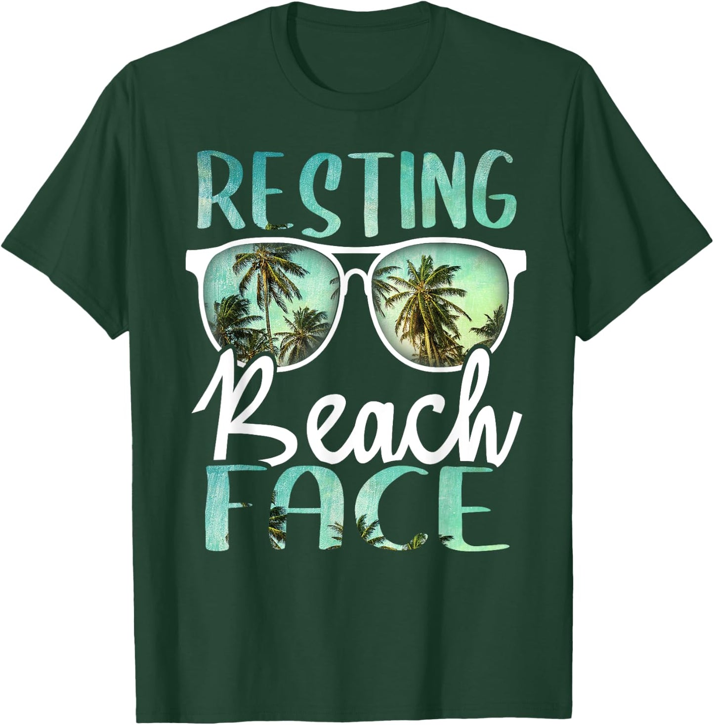 Resting Beach Face Vintage Retro Funny Beach Vacation Women T-Shirt - T-Shirt | Forest