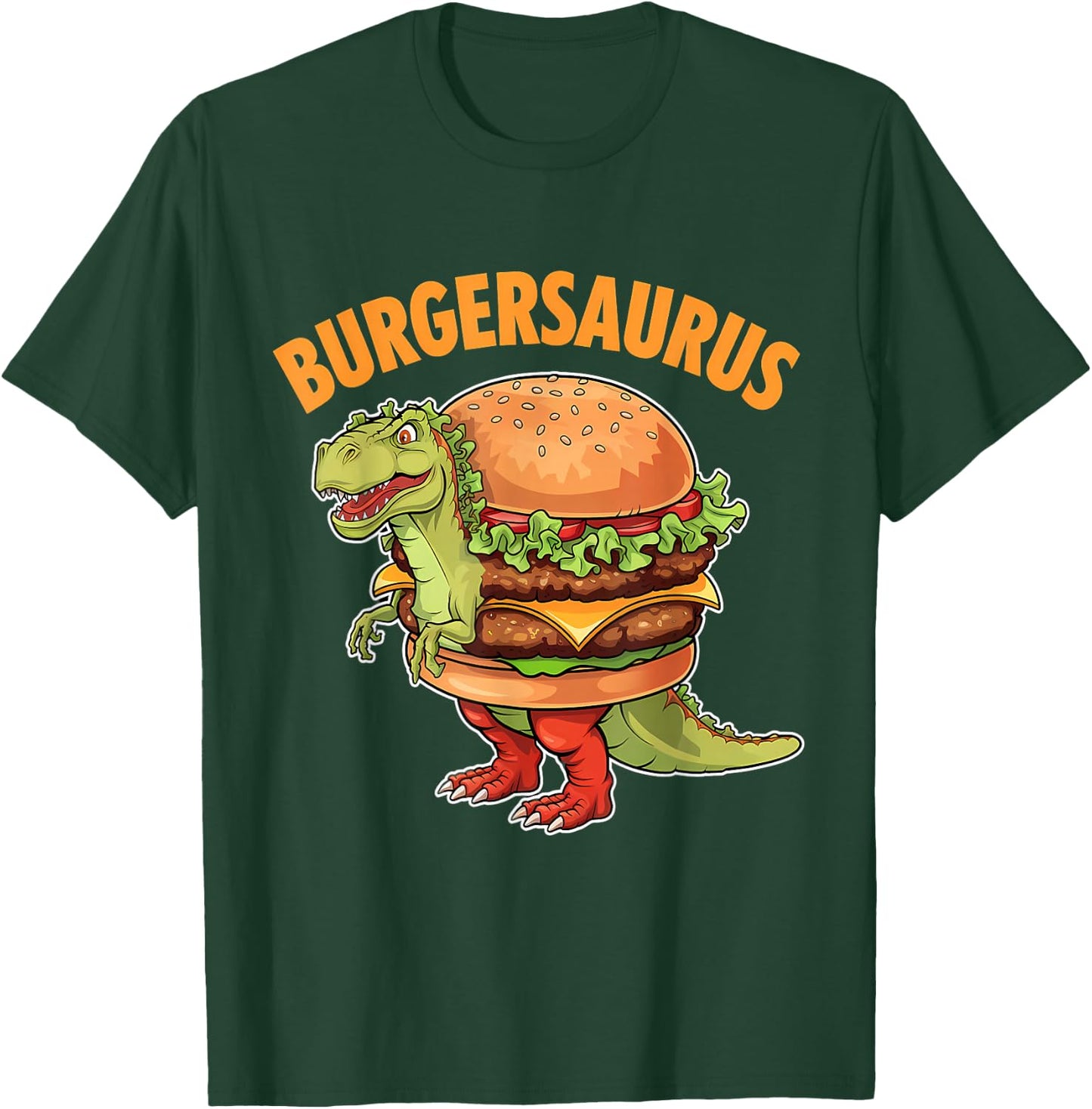 Dinosaur Burger T-Rex Fast Food Funny Burger Dino T-Shirt - T-Shirt | Forest