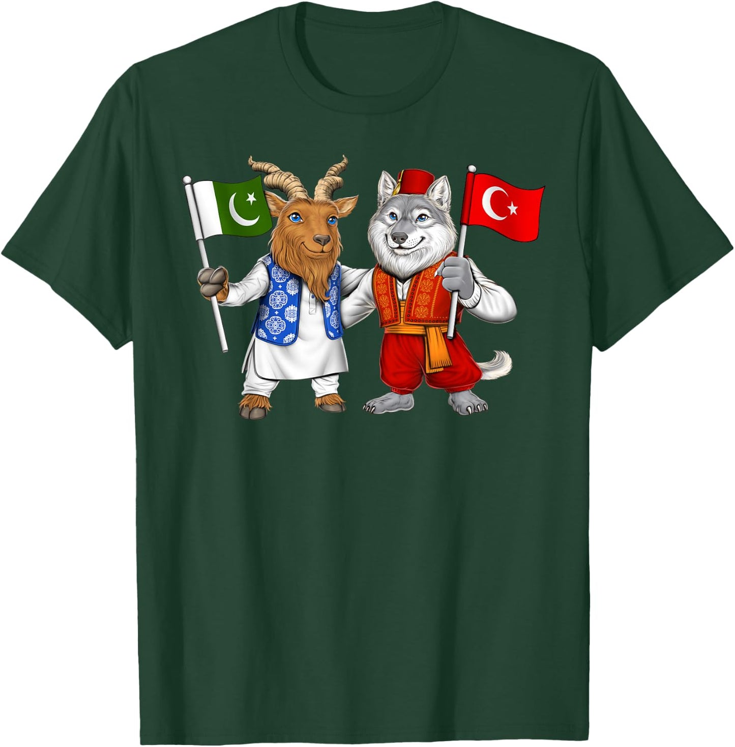 Pakistan Turkey Flag Pakistani Roots Proud Turkish Türkiye T-Shirt - T-Shirt | Forest