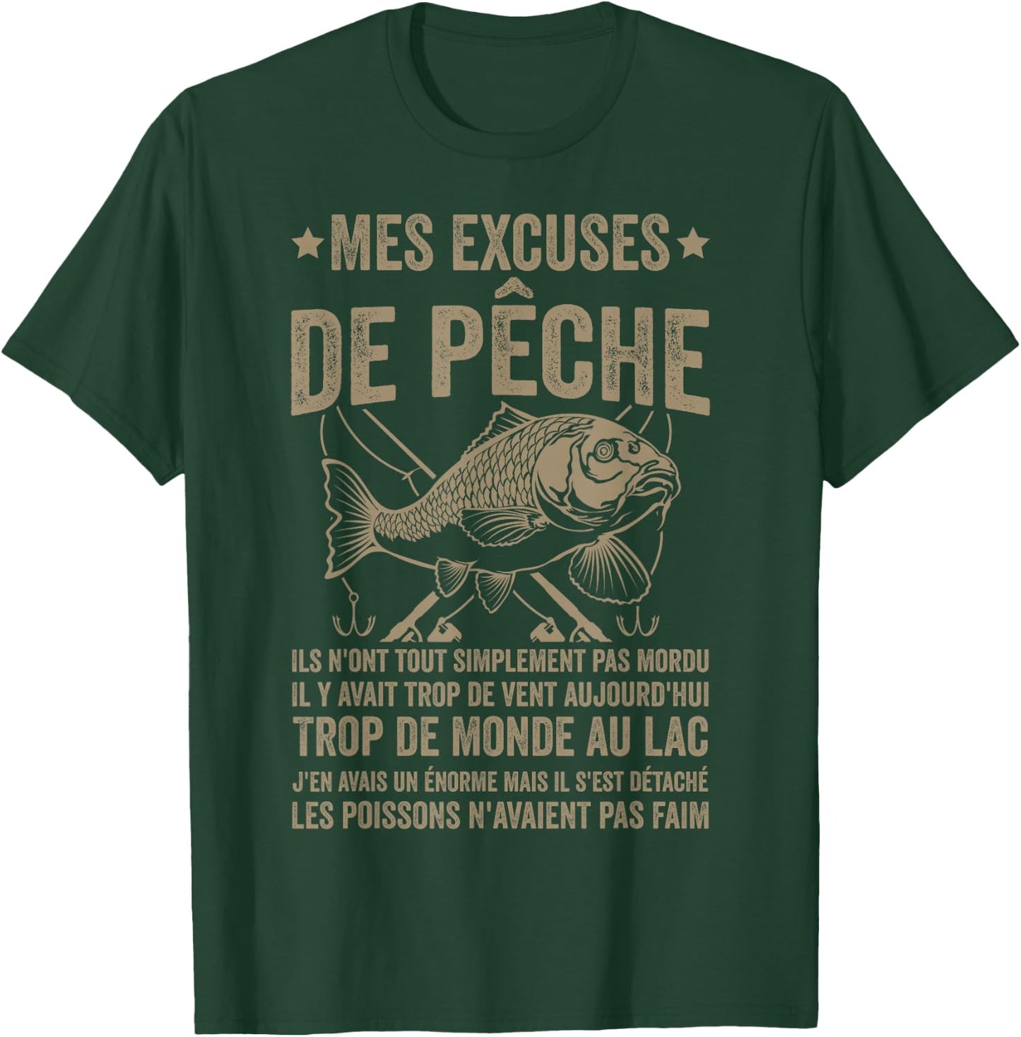 Funny Fisherman My Apologies Fishing , Black, S T-Shirt - T-Shirt | Forest