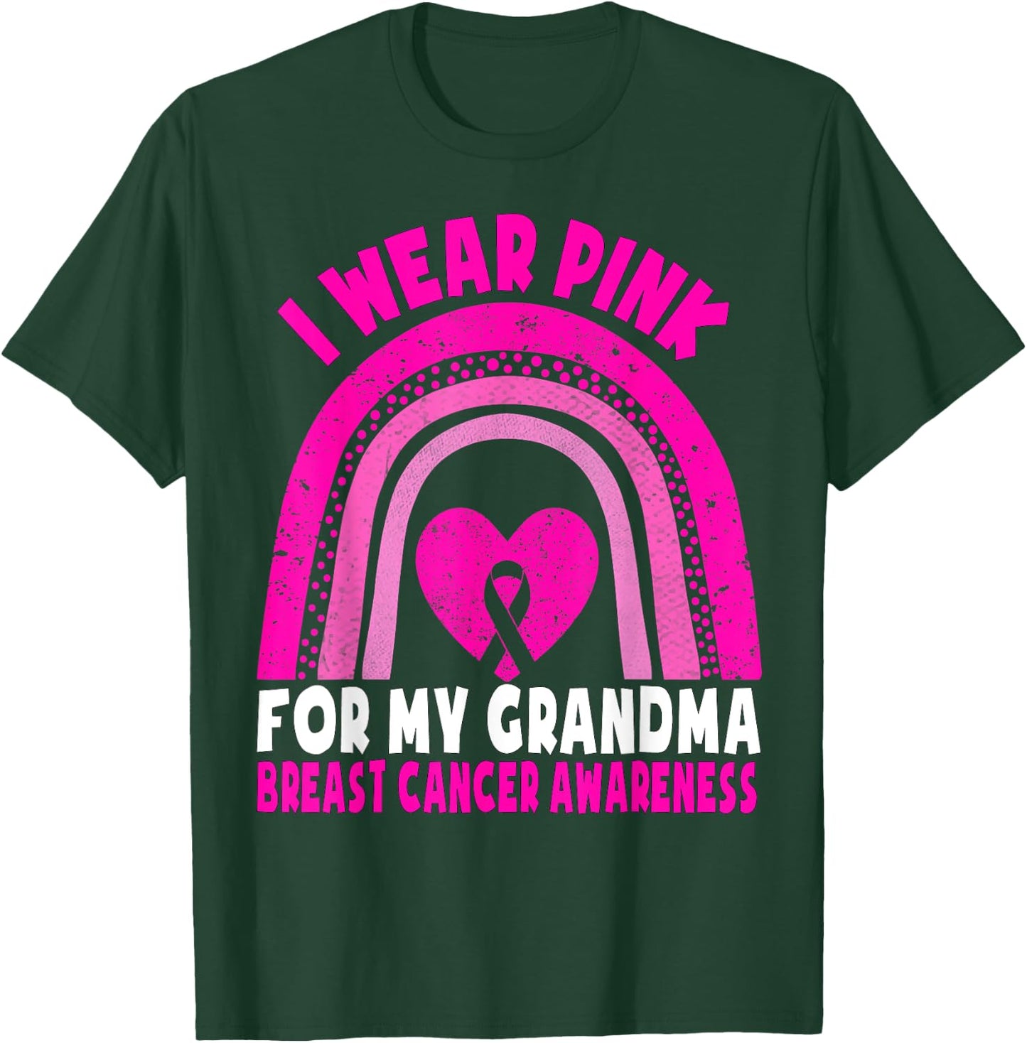 I Wear Pink For My Grandma Breast Cancer Awareness Kids T-Shirt - T-Shirt | Forest