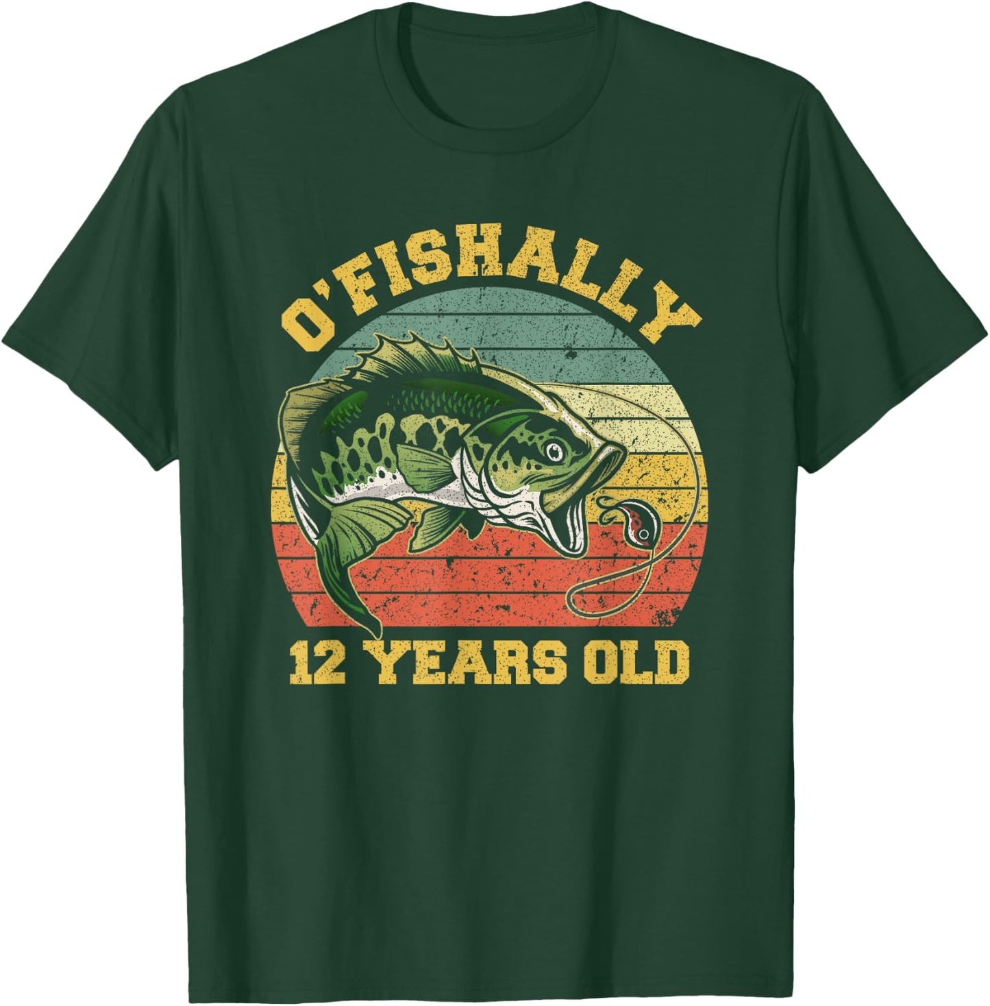 O'Fishally 12 Years Old Fishing Birthday Theme Party 12th T-Shirt - T-Shirt | Forest