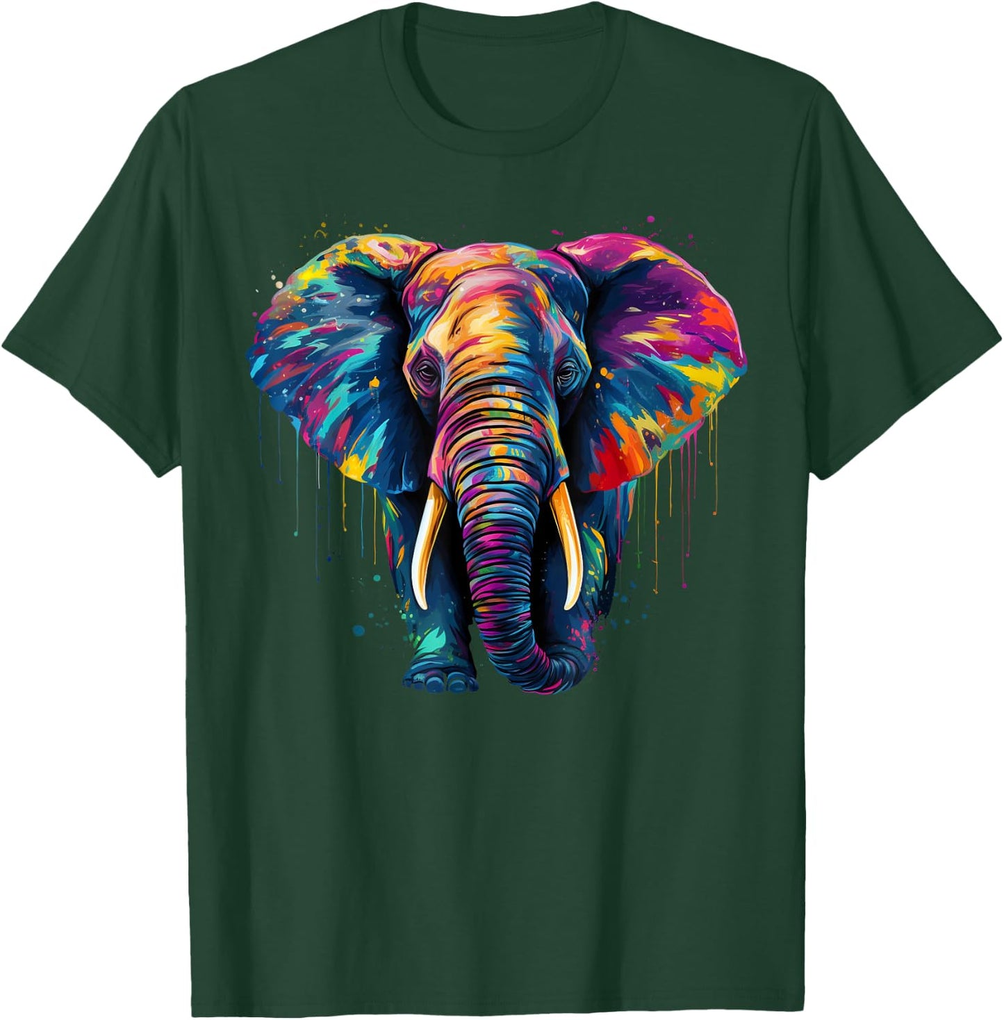 Artistic Colorful Pop Art painted Elephant T-Shirt - T-Shirt | Forest