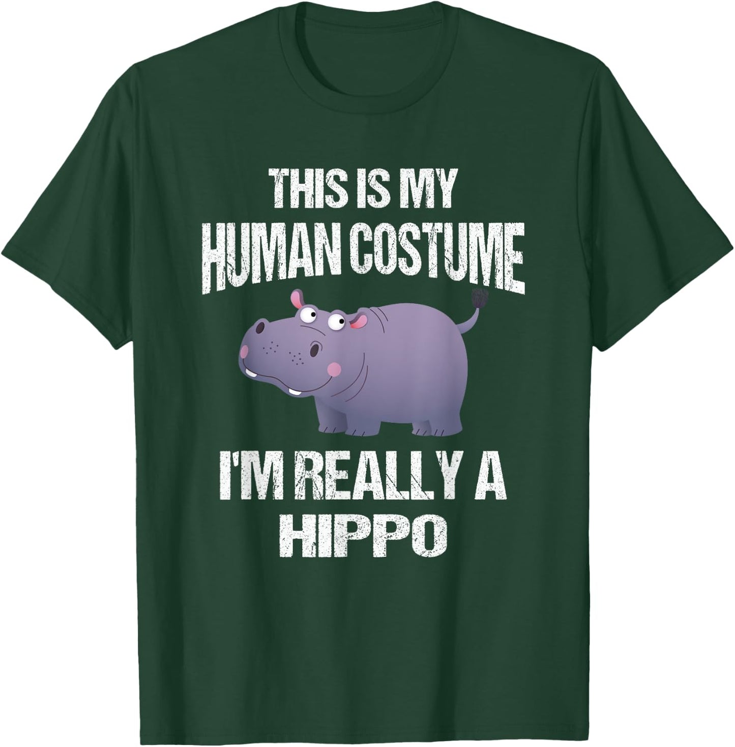 Hippo This Is My Human Costume - Funny Halloween Last Minute T-Shirt - T-Shirt | Forest