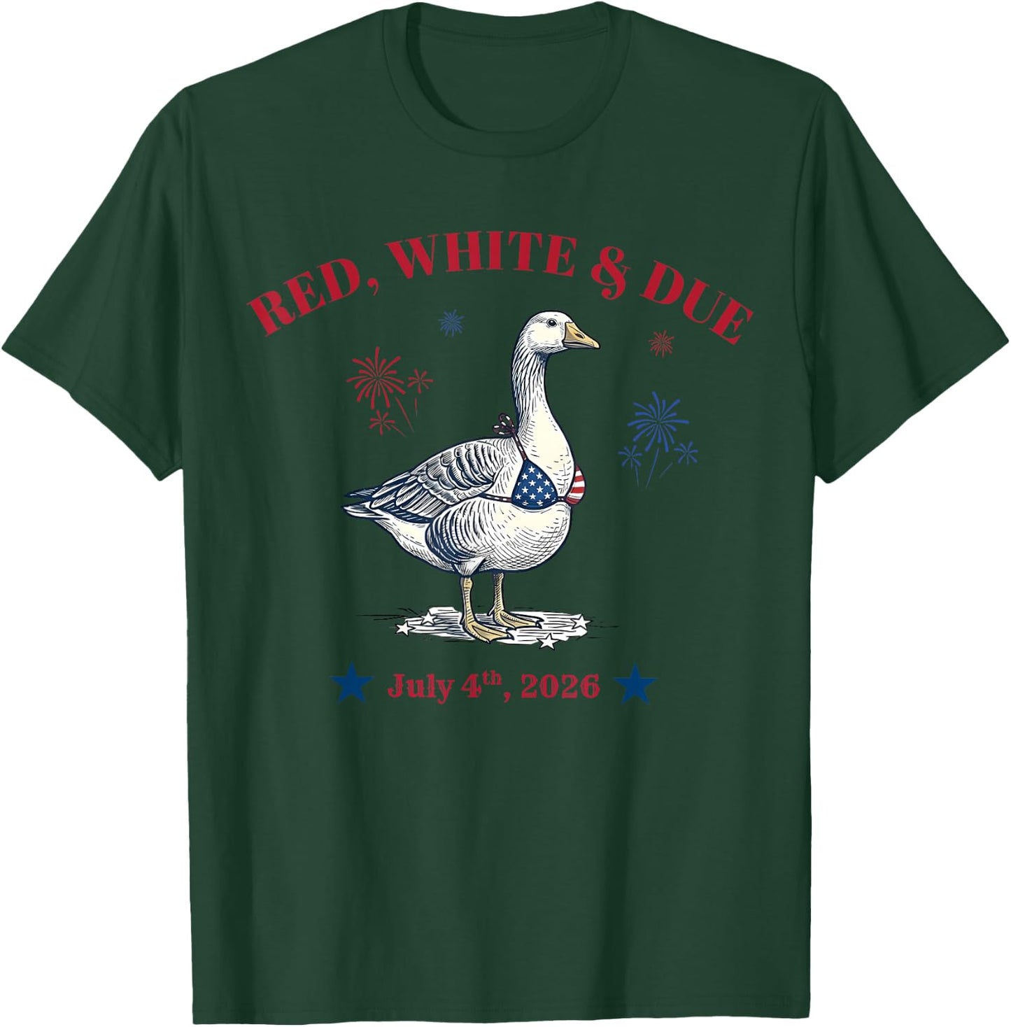 Red White and Due Silly Goose Summer Pregnant 4th of July T-Shirt - T-Shirt | Forest
