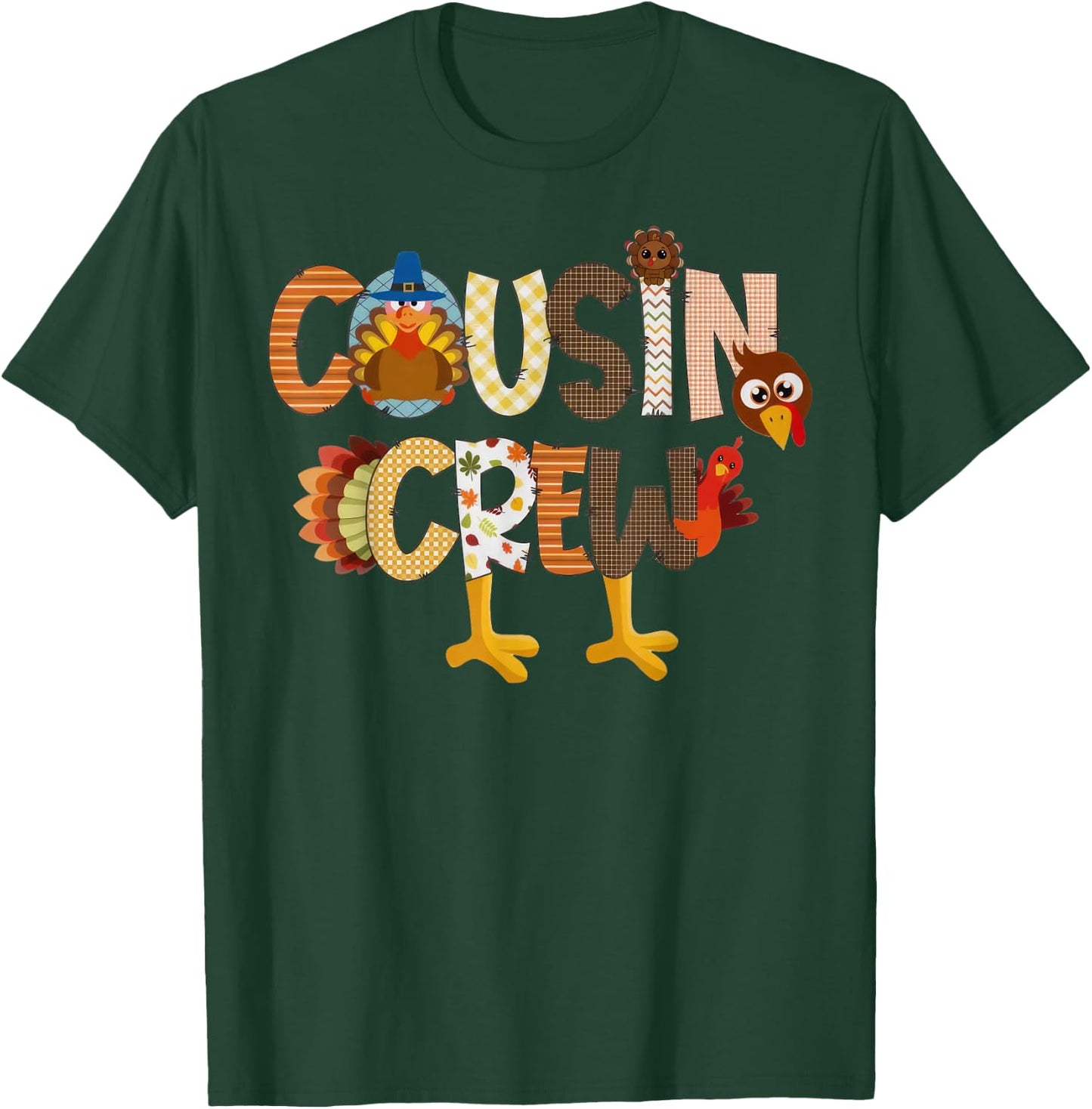 Cousin Crew Thanksgiving Family Matching Turkey Toddler Kids T-Shirt - T-Shirt | Forest