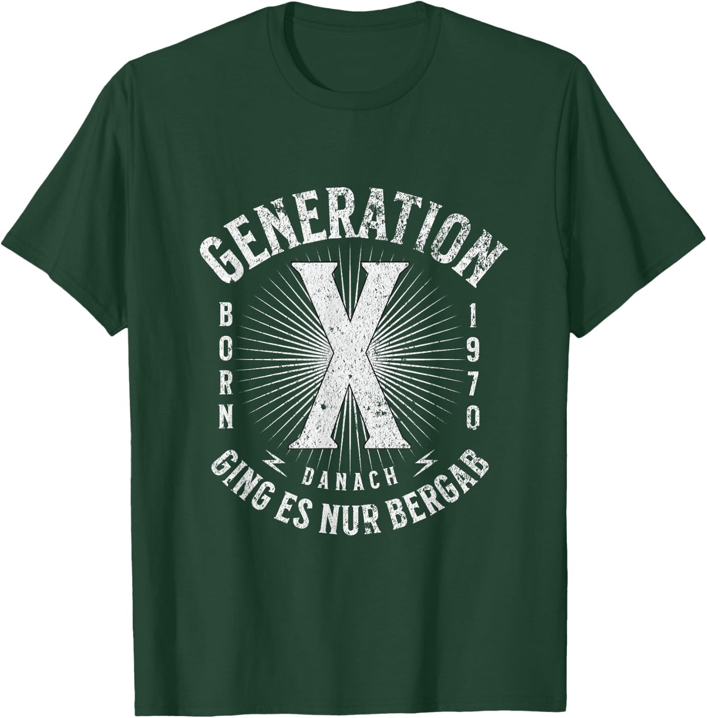 Generation X Born 1970 Danach ging es nur bergab Retro Style T-Shirt - T-Shirt | Forest