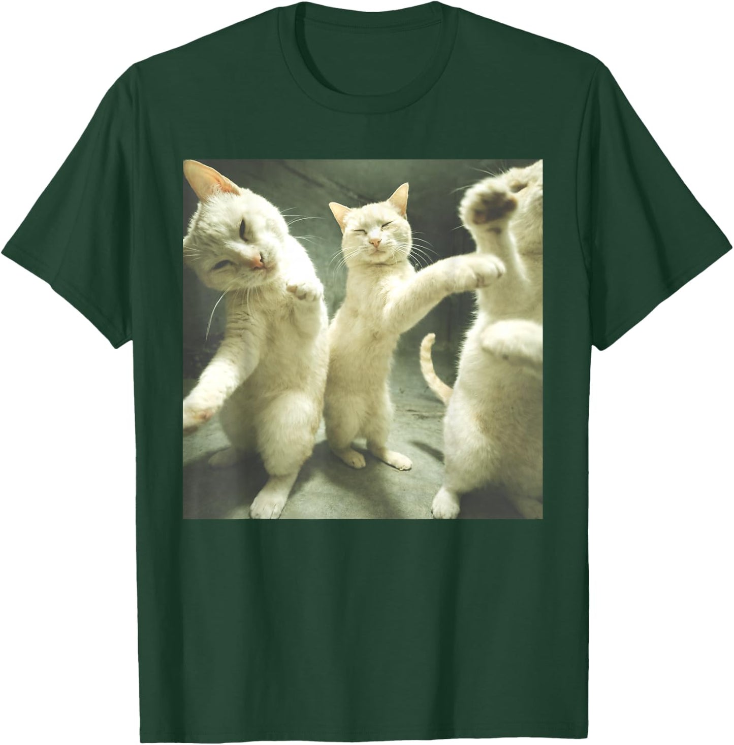 Unhinged Dancing Cats Silly Meme Men Women T-Shirt - T-Shirt | Forest