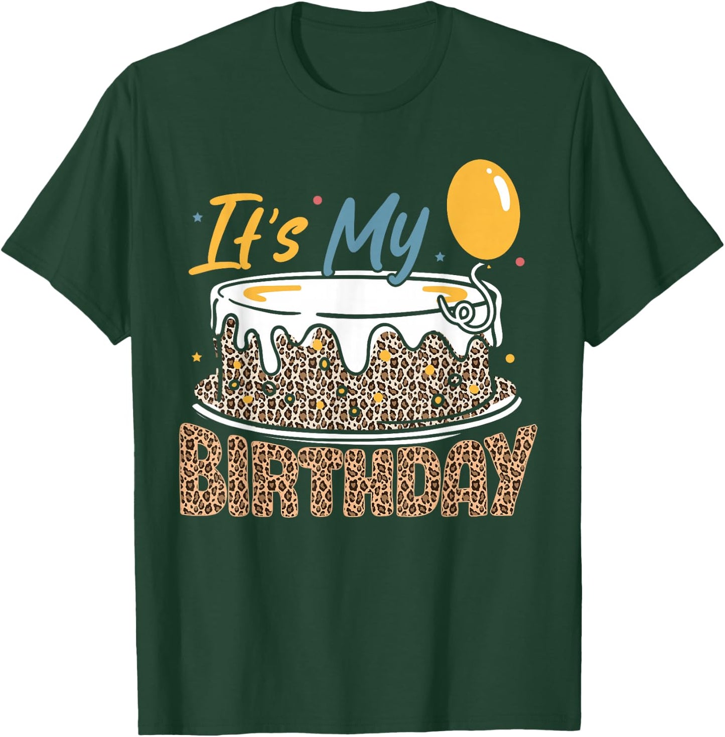 It's My Birthday Girl Cheetah Print Birthday T-Shirt - T-Shirt | Forest