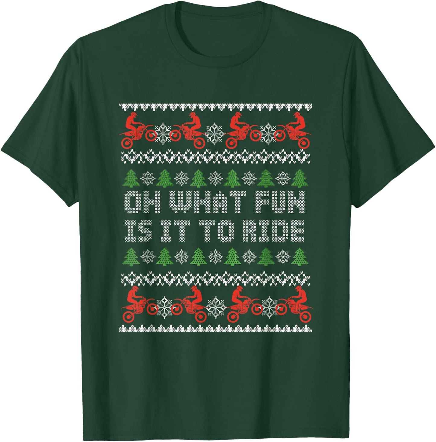 Biker Biking Offroad Extreme Sports Motorbike -Adults Xmas Christmas Motocross Bike Dirt Ride Ugly Gift T-Shirt - T-Shirt | Forest