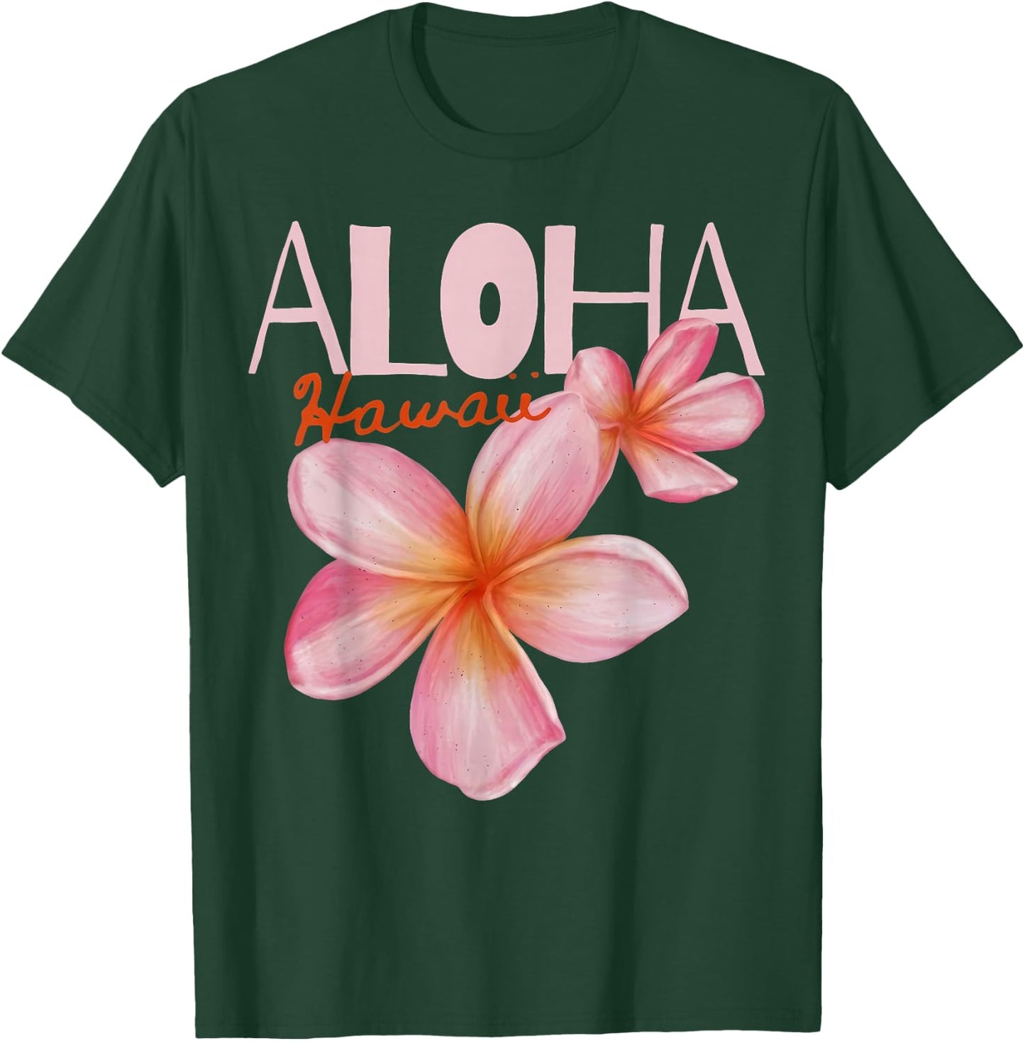 Aloha Hawaii Tropical Islands Plumeria Flower Women T-Shirt - T-Shirt | Forest