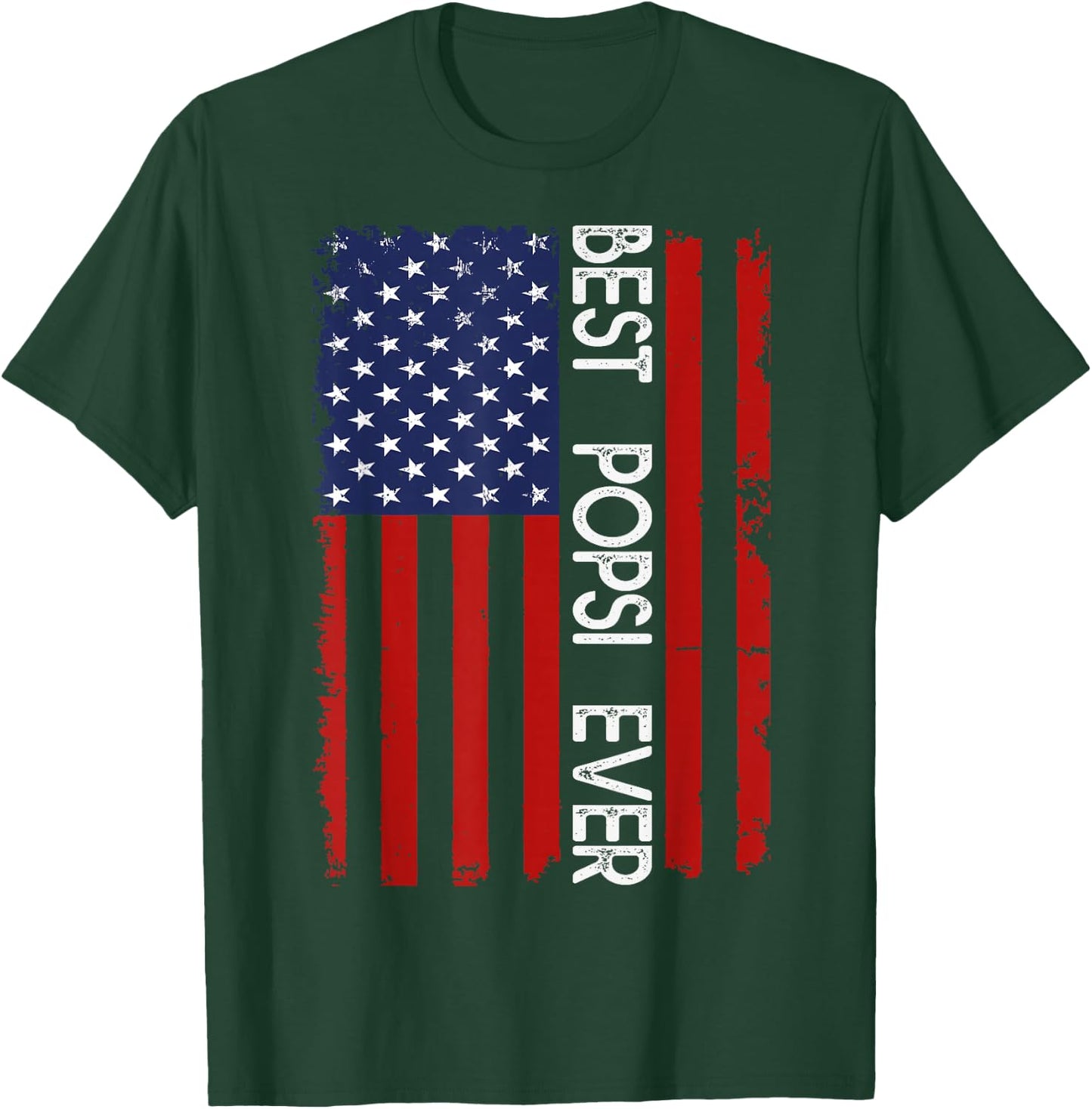 Best Popsi Ever Vintage American Flag Fathers Day T-Shirt - T-Shirt | Forest