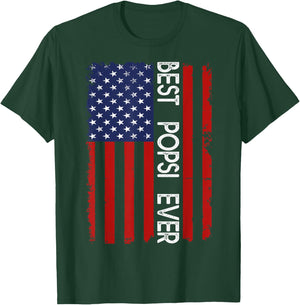 Best Popsi Ever Vintage American Flag Fathers Day T-Shirt - T-Shirt | Forest