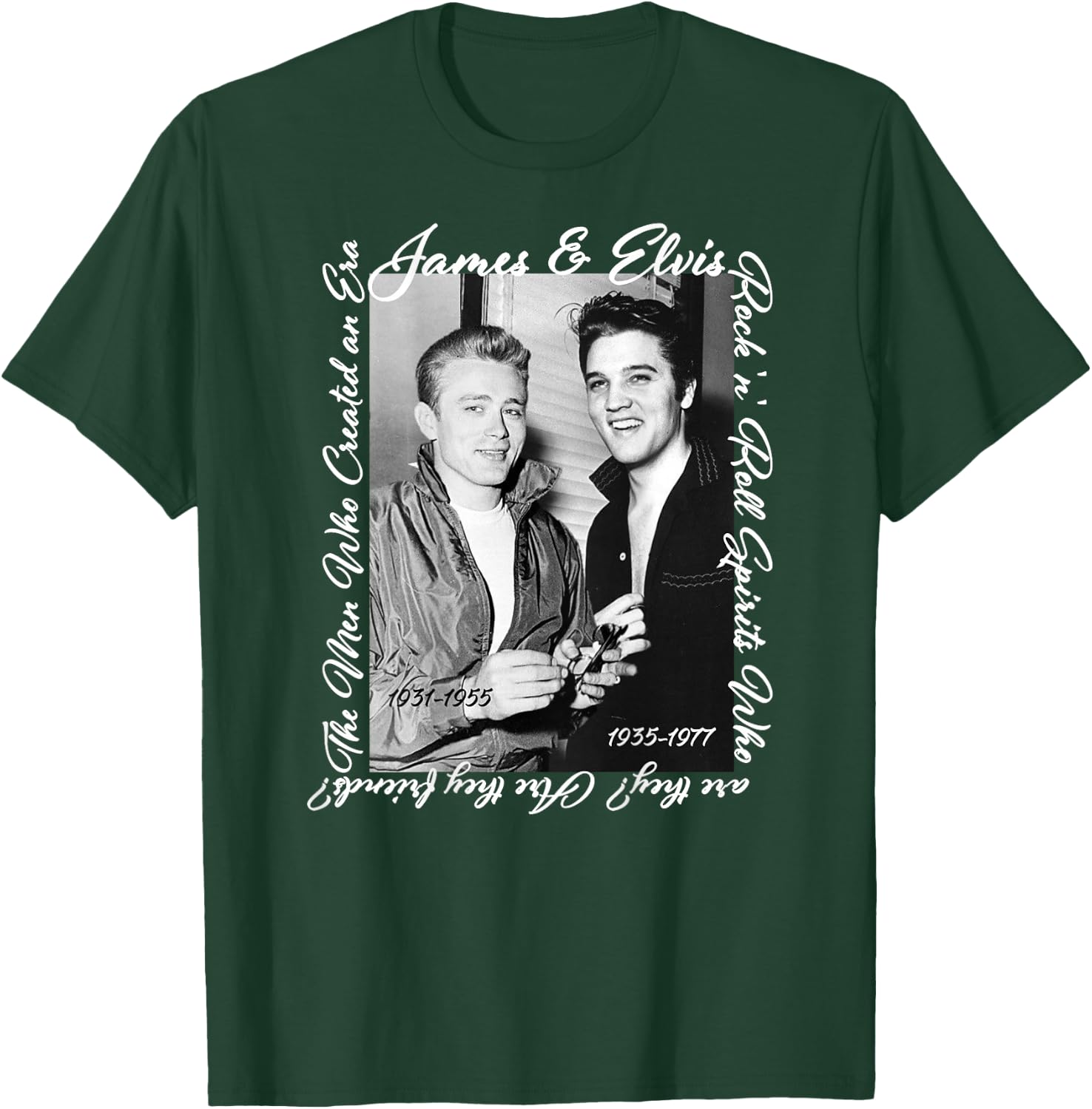 James Dean_Elvis Presley_Back Printed , black T-Shirt - T-Shirt | Forest