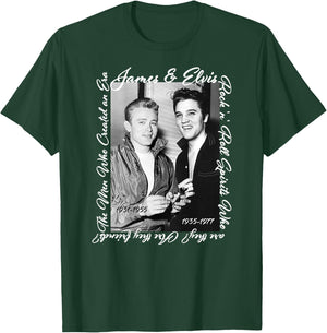 James Dean_Elvis Presley_Back Printed , black T-Shirt - T-Shirt | Forest