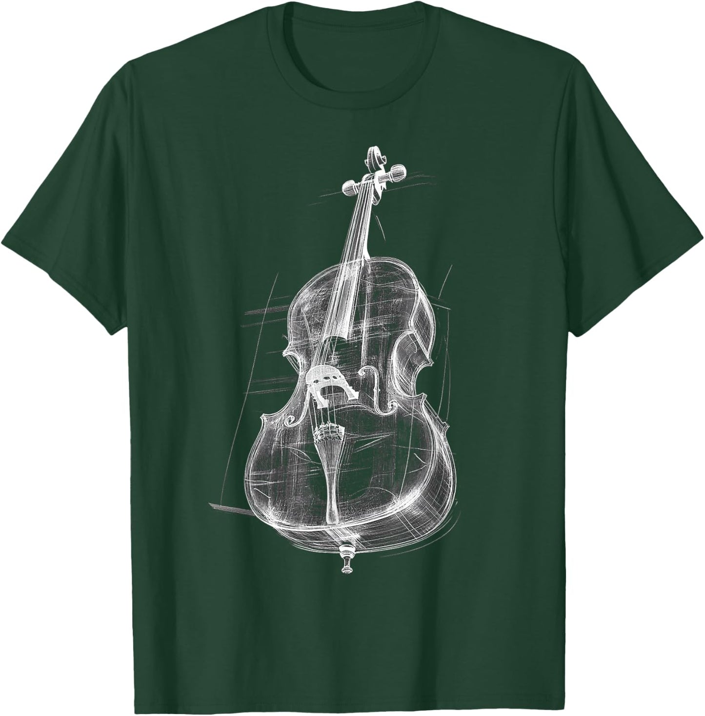 Cello Music Instrument Motif Illustration Cello T-Shirt - T-Shirt | Forest