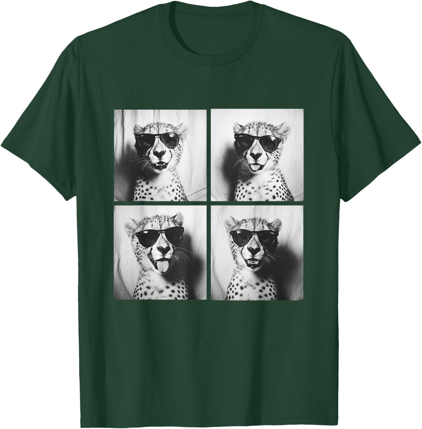 Funny Cheetah with Sunglasses Cool Feline Animals Humor Meme T-Shirt - T-Shirt | Forest