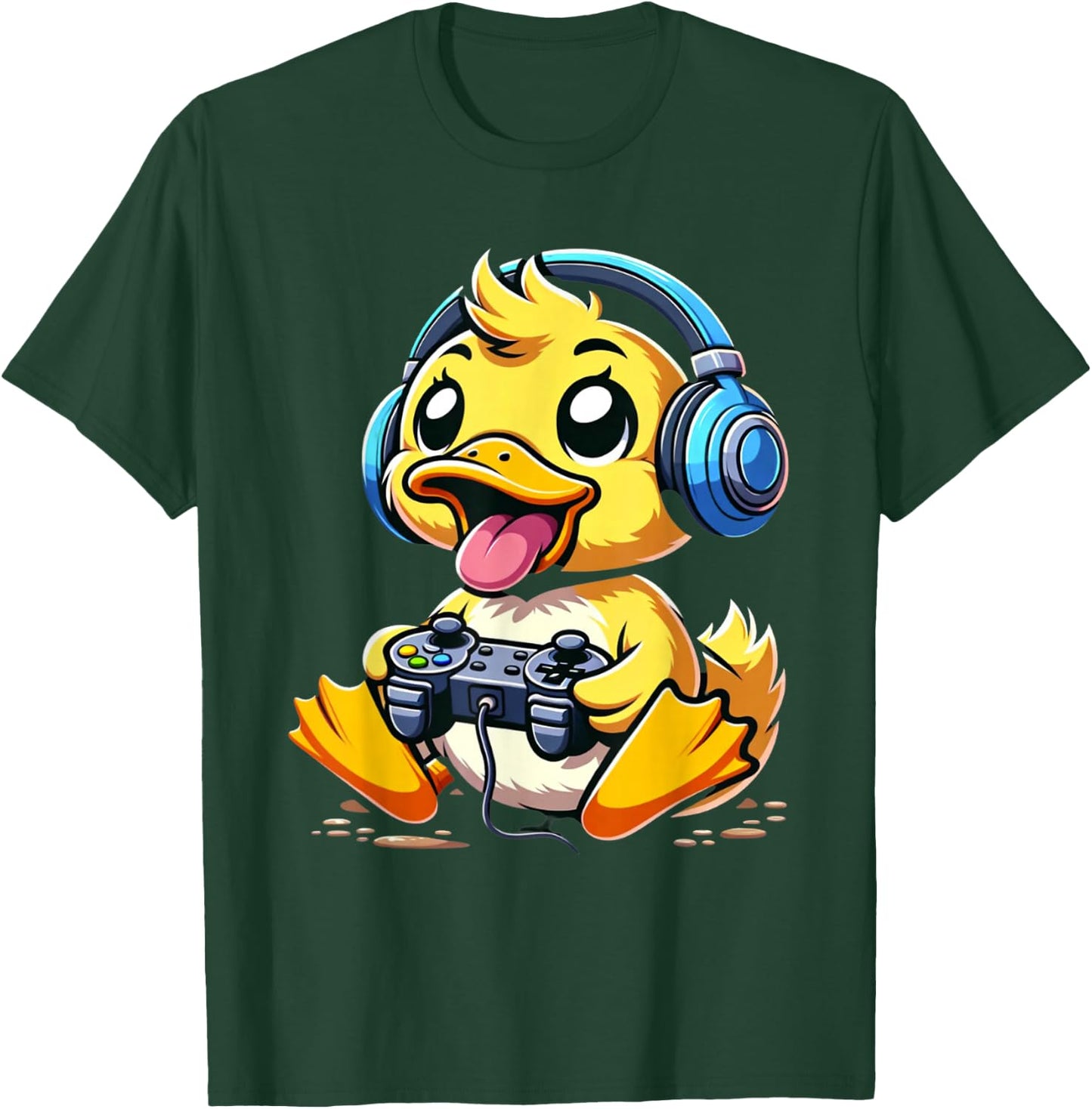 Funny Duck Gamer Gaming Ducks Video Game , Small, Black T-Shirt - T-Shirt | Forest