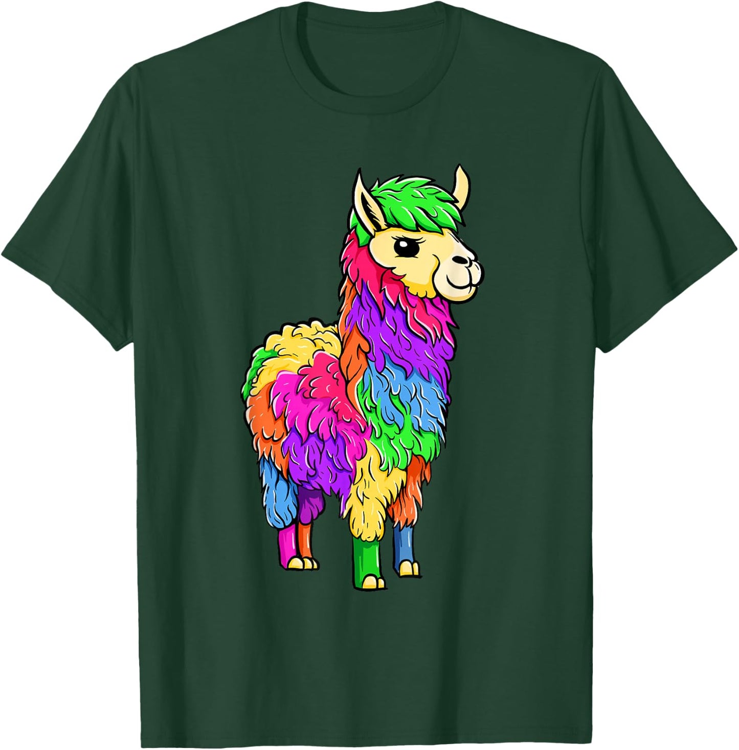 Colorful Loot Llama - Farm Animal Lover Zoologist Zoo Herder T-Shirt - T-Shirt | Forest