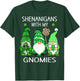 St Patricks Day Lucky Shamrock Leopard Gnomes Irish Women T-Shirt - T-Shirt | Forest