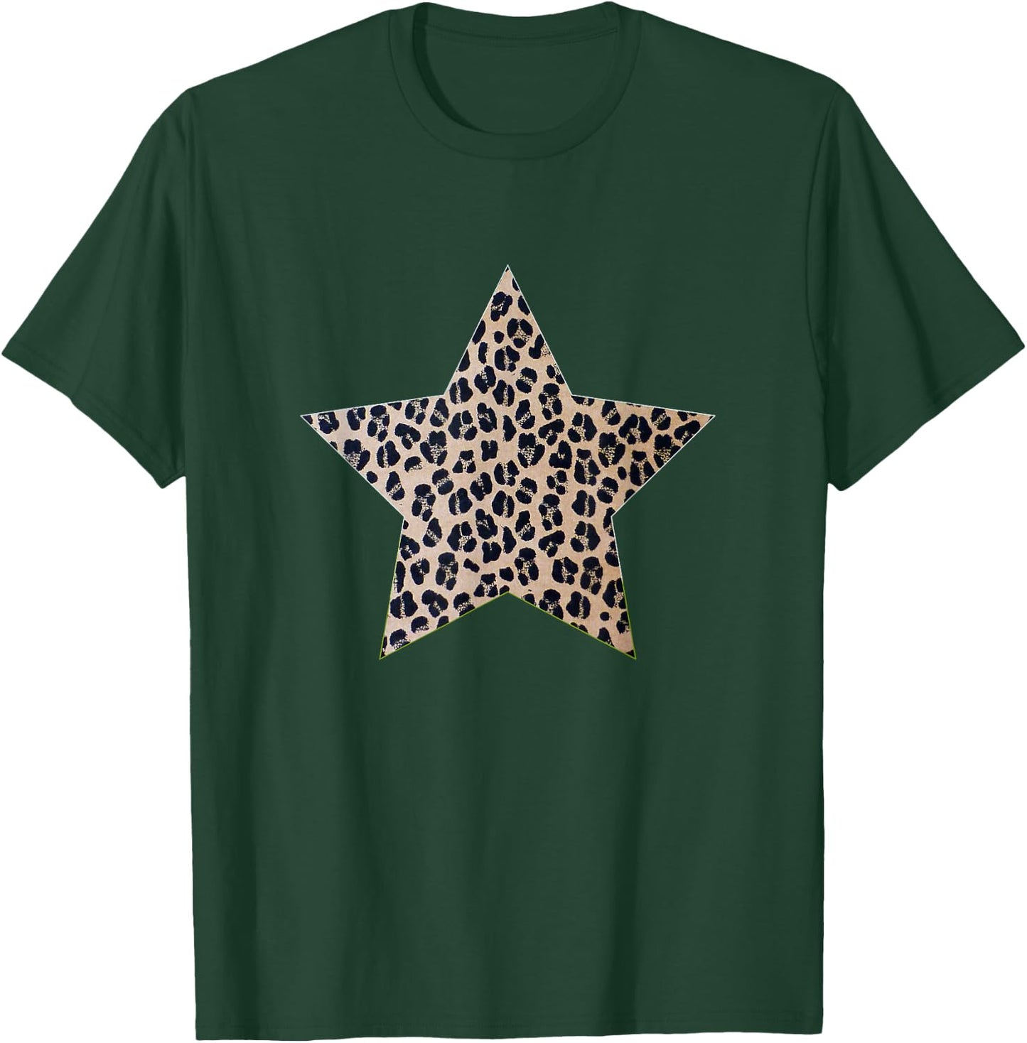 Star Shape - Cute Cheetah Leopard Print Graphic T-Shirt - T-Shirt | Forest