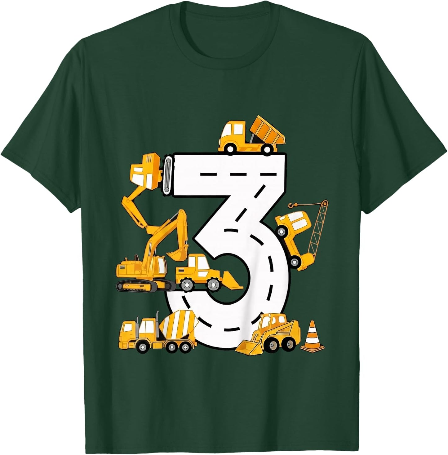 Kinder 3. Jahre Geburtstag Junge Baujunge 3 Jahre alt T-Shirt - T-Shirt | Forest