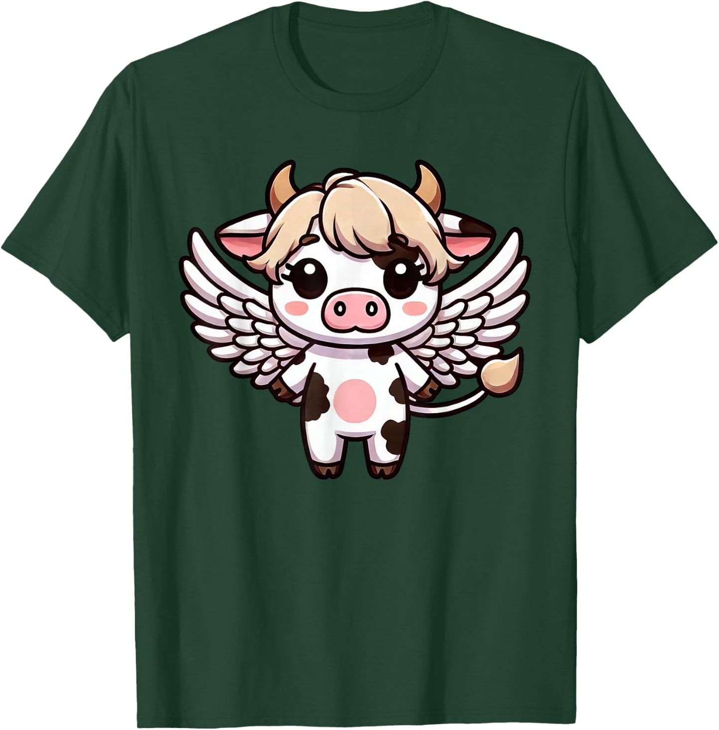 Cute Kawaii Angel Cow with Wings T-Shirt - T-Shirt | Forest