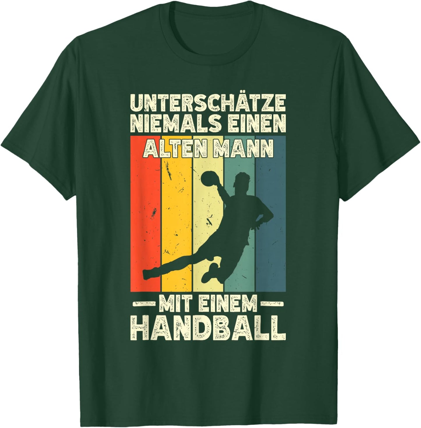 Männer Handballer Einen Alten Mann Mit Einem Handball T-Shirt - T-Shirt | Forest