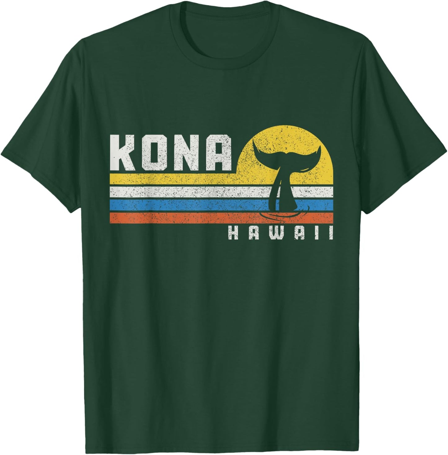 Kona Hawaii Vintage Hawaiian Islands Whale Watching T-Shirt - T-Shirt | Forest