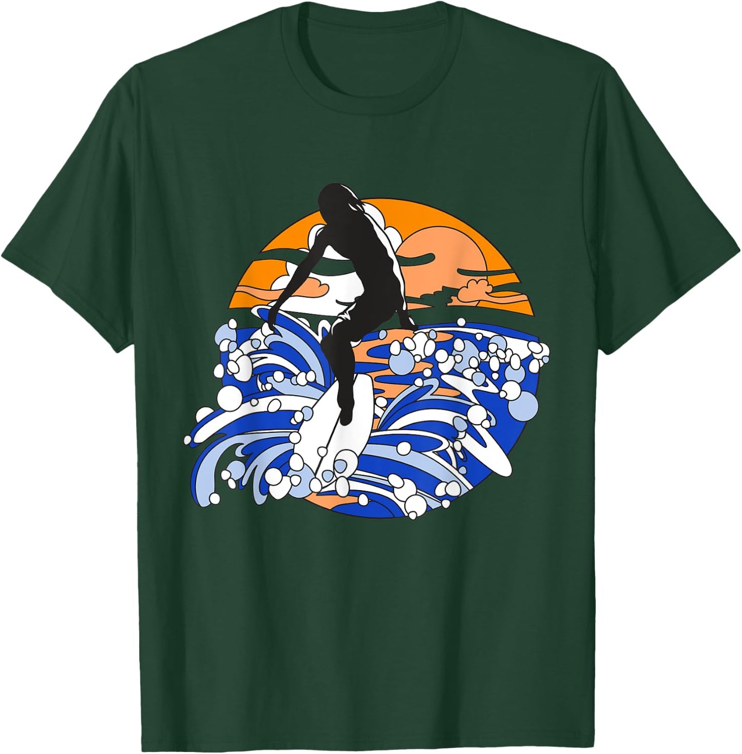 retro Surf Graphic - Vintage Retro Eighties Beach Men Women Kids T-Shirt - T-Shirt | Forest