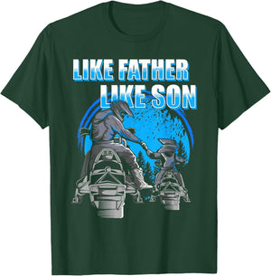 Snowmobile - Like Father Like Son Snowcross T-Shirt - T-Shirt | Forest