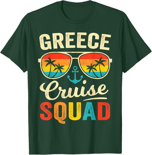 Greece Cruise Squad 2025 Summer Matching Family Group T-Shirt - T-Shirt | Forest