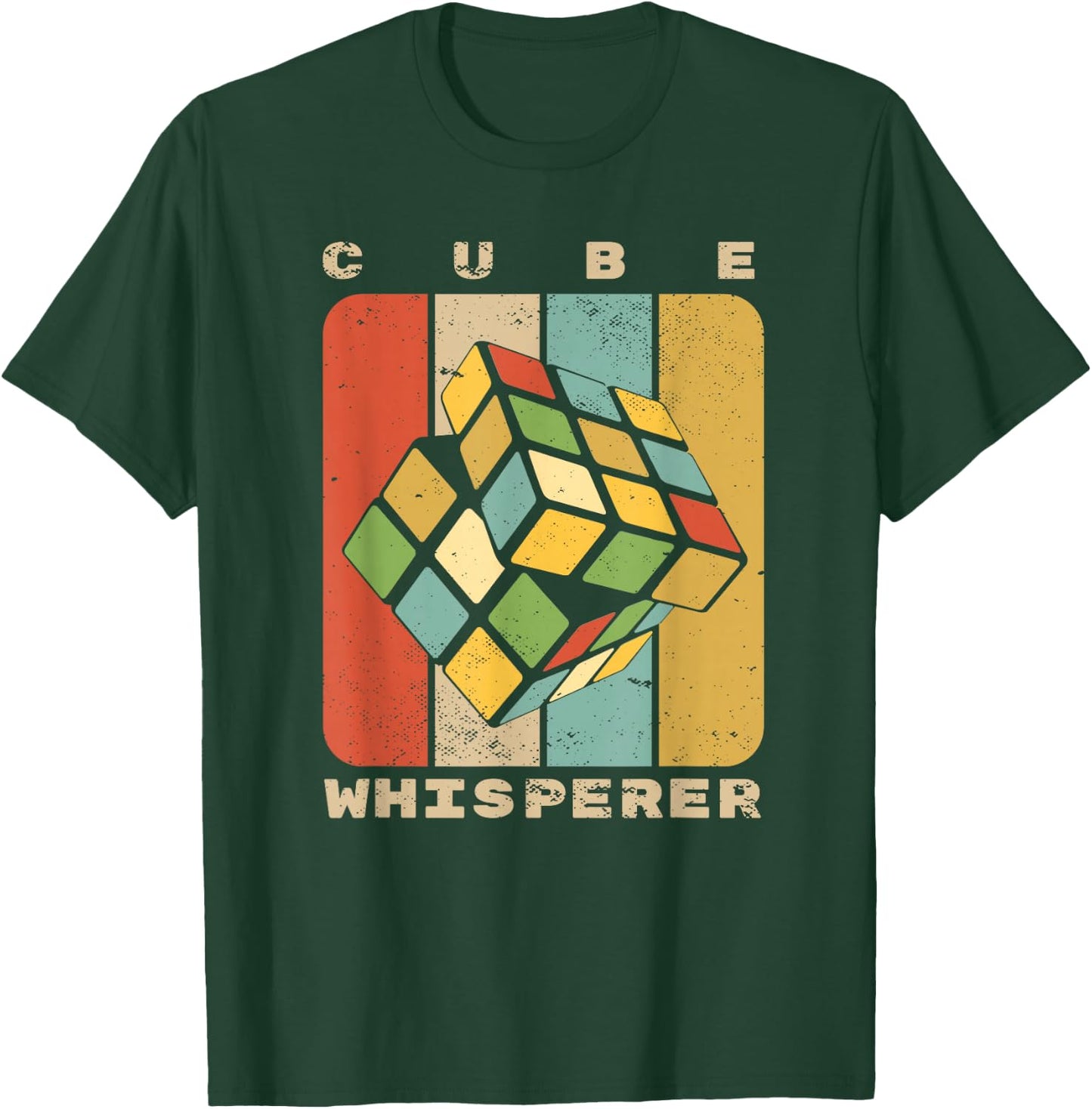 Puzzle Cube Whisperer Vintage Speed Cubing Youth Math T-Shirt - T-Shirt | Forest