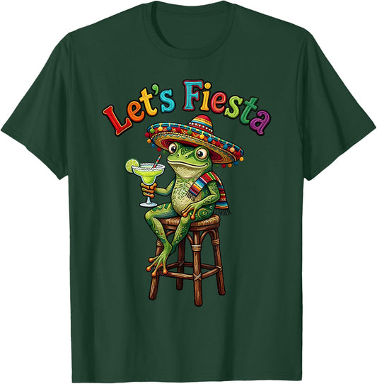 Let's Fiesta Frog Mexican Men Women Kids Cinco De Mayo T-Shirt - T-Shirt | Forest