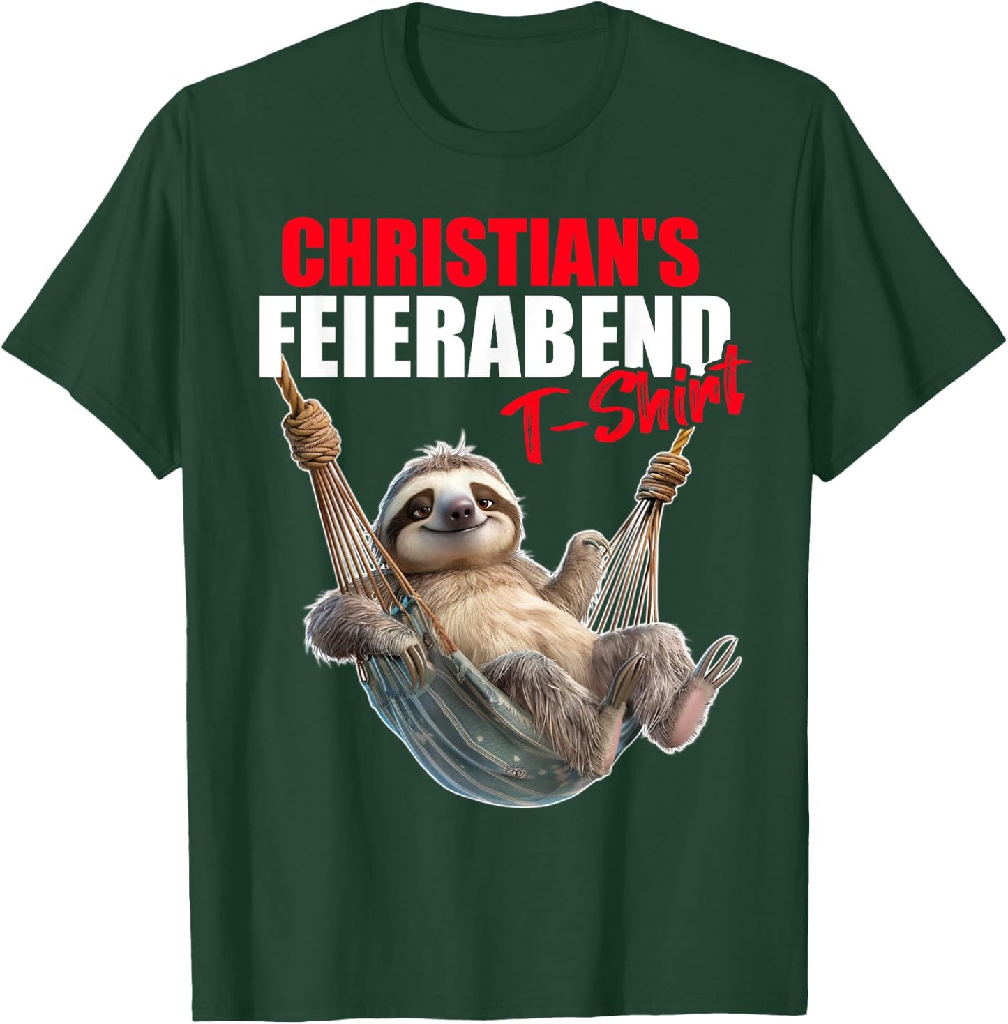 Christ Retirement Evening Sloth First Name Saying , black T-Shirt - T-Shirt | Forest